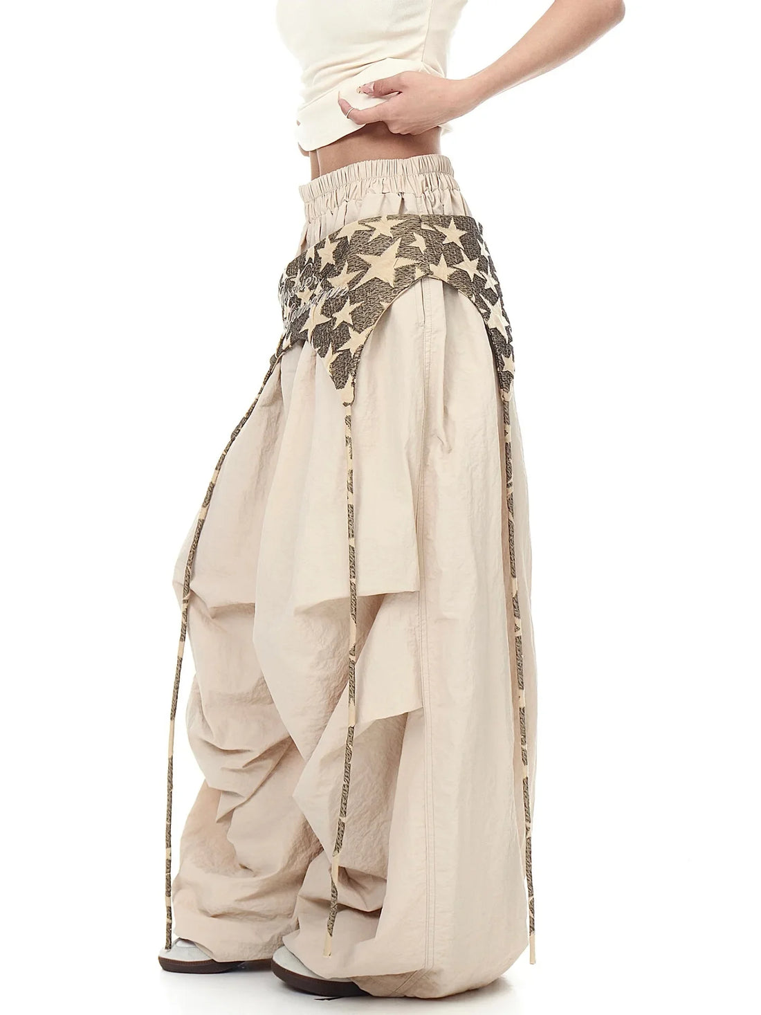 High Street Wide-Leg Drapey Tie Pants for Women