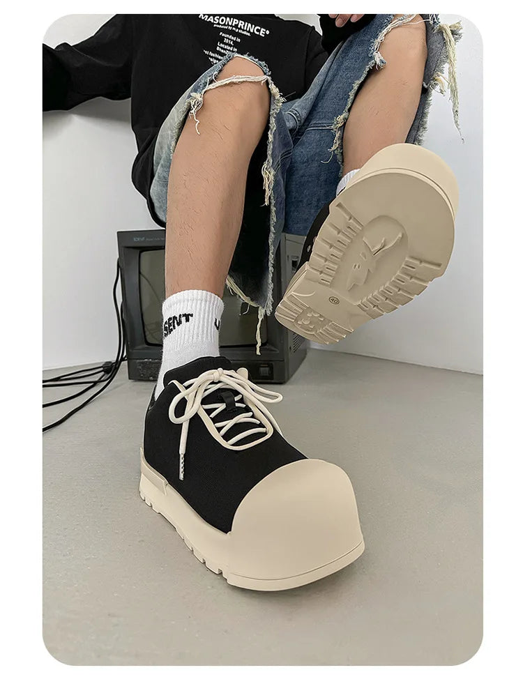 Big-Head Canvas Sneakers – Thick Sole Heightening Casual Sports Shoes Unisex