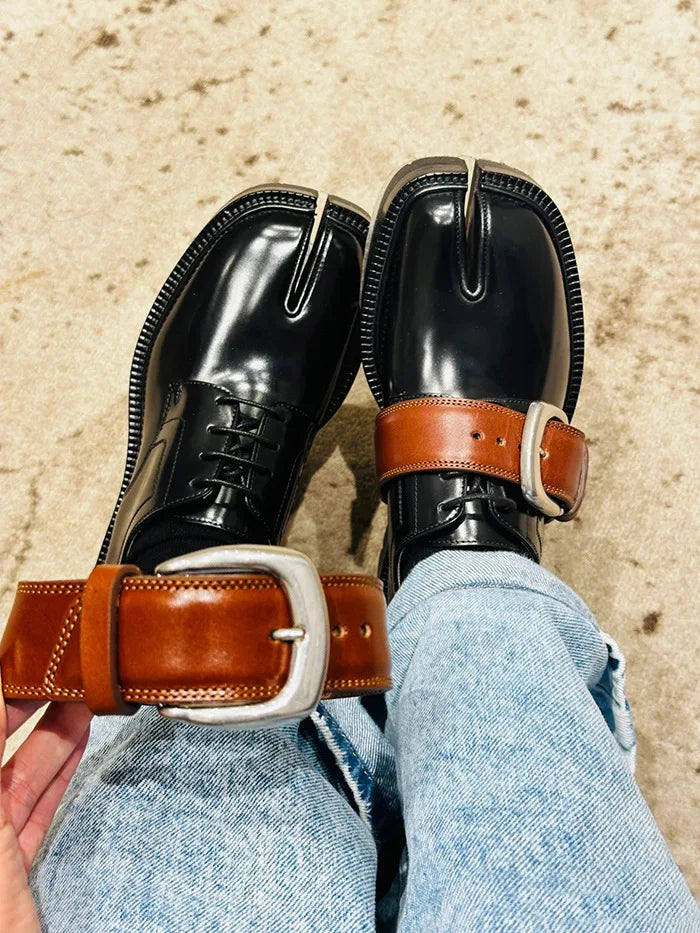 2025 British Style Split-Toe Shoes – Unisex Platform Heightening Loafers