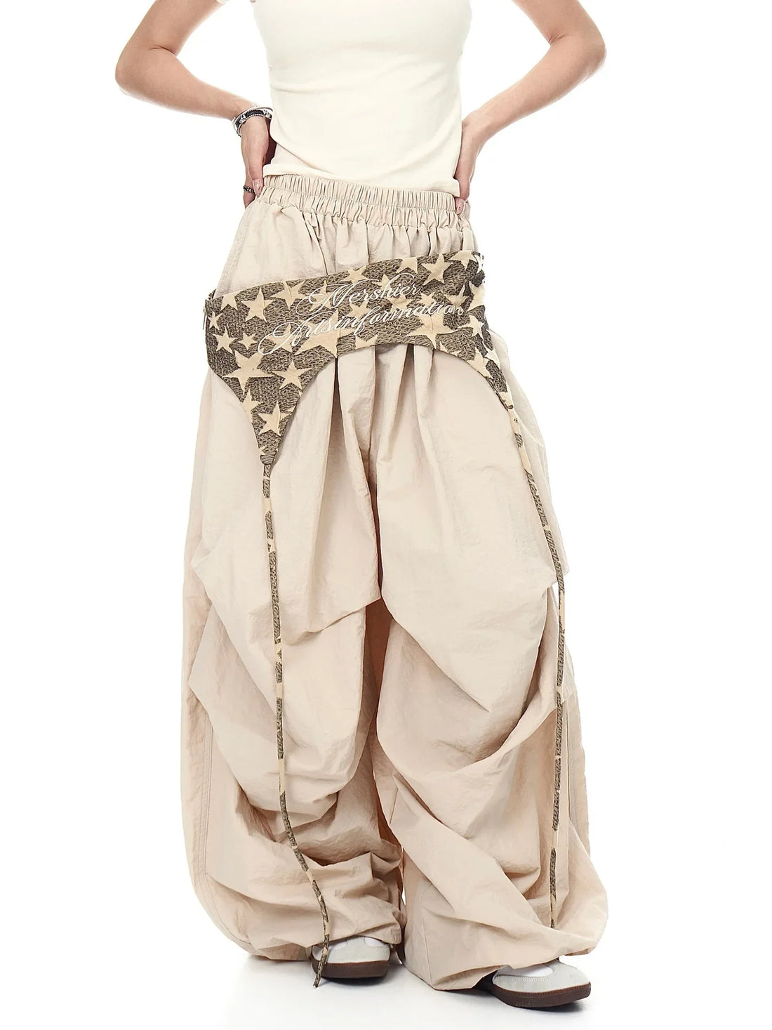 High Street Wide-Leg Drapey Tie Pants for Women