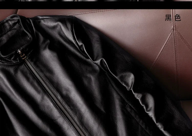 AYUNSUE Genuine Cowhide Leather Jacket for Unisex