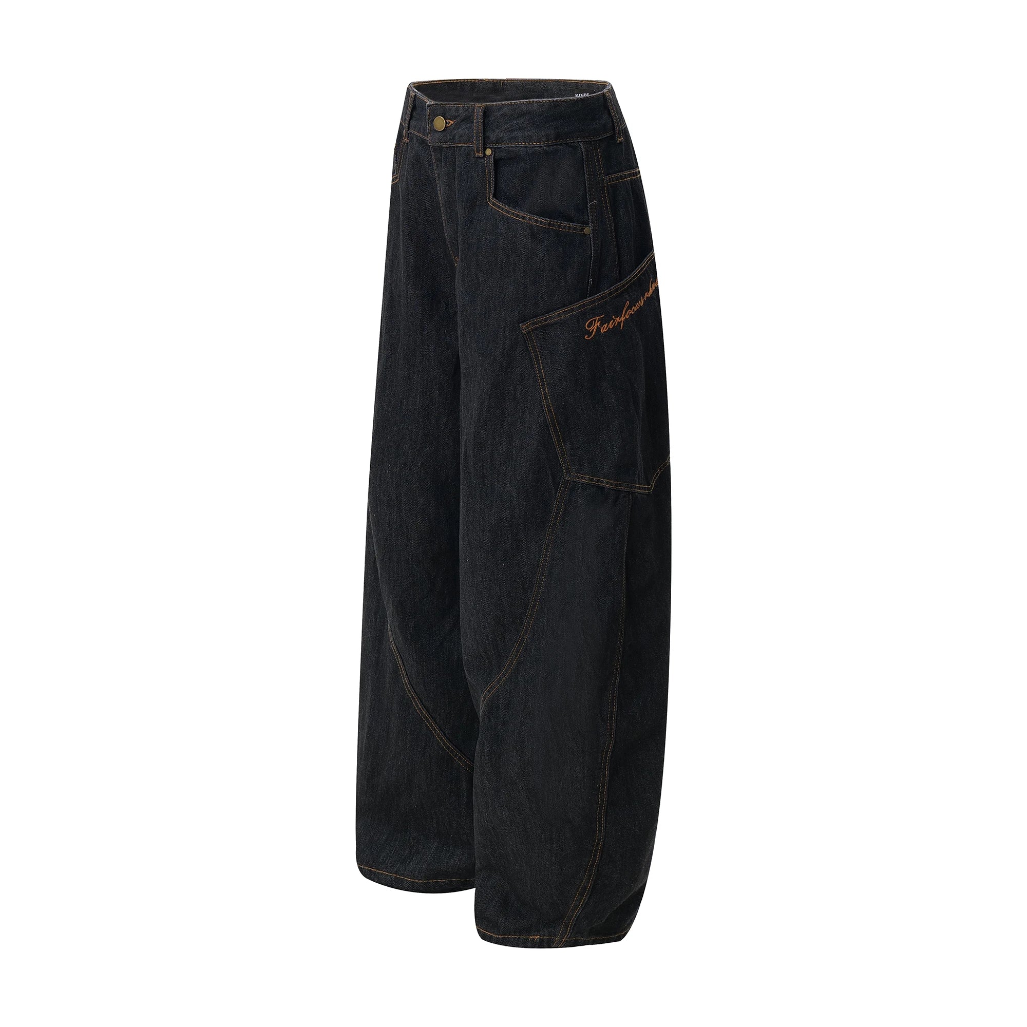 Y2K Scottish Plaid Spliced Baggy Wide-Leg Jeans – Streetwear 2024