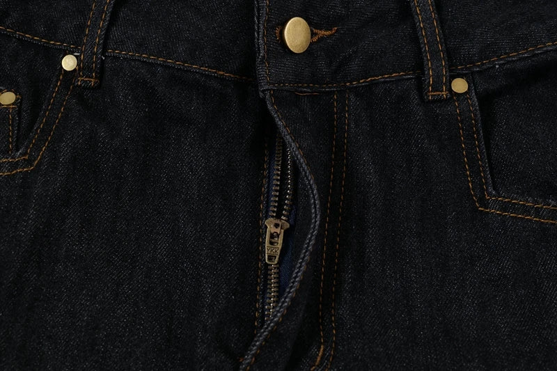 Y2K Scottish Plaid Spliced Baggy Wide-Leg Jeans – Streetwear 2024