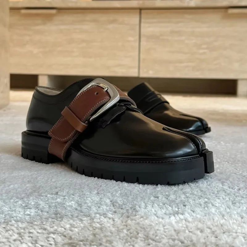 2025 British Style Split-Toe Shoes – Unisex Platform Heightening Loafers