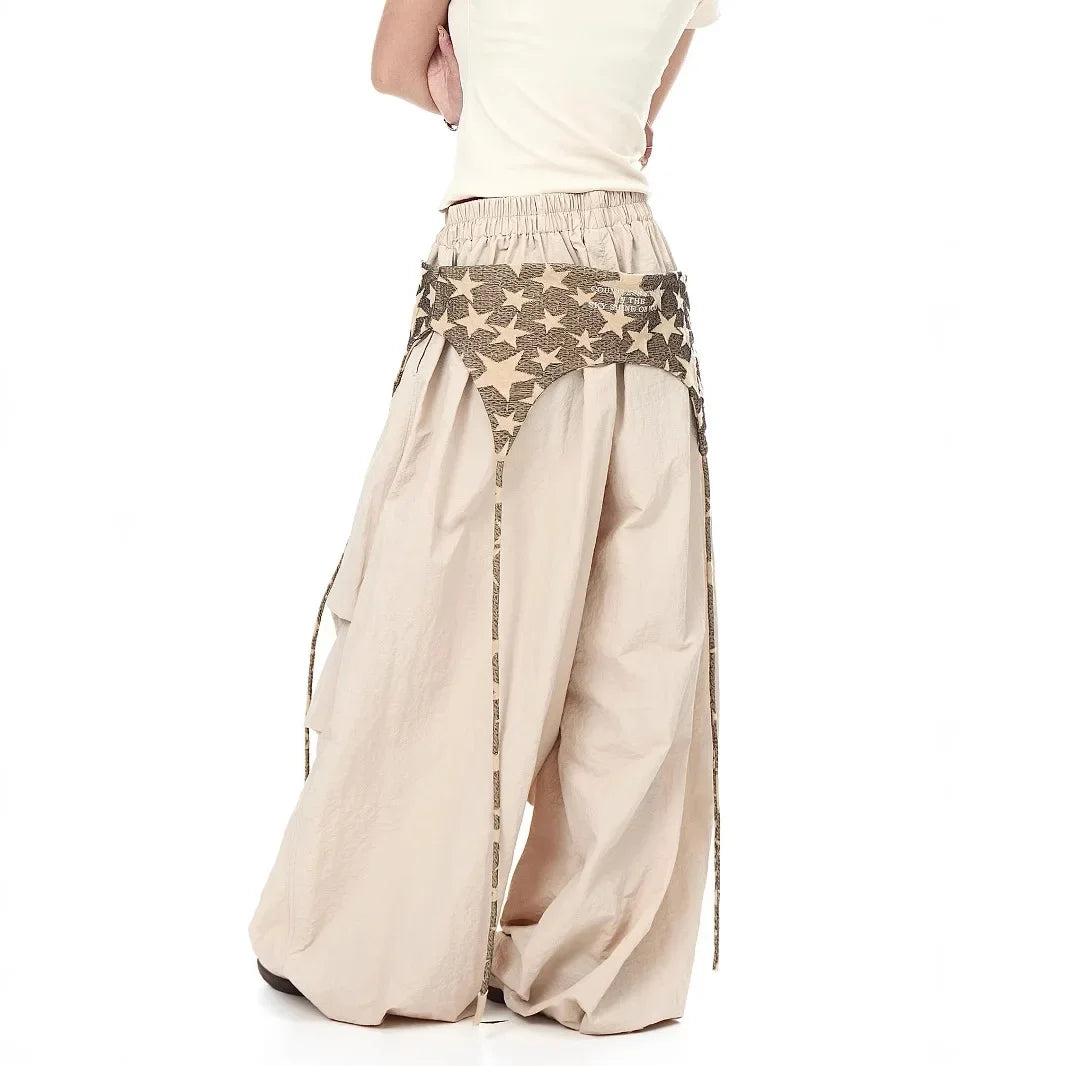 High Street Wide-Leg Drapey Tie Pants for Women