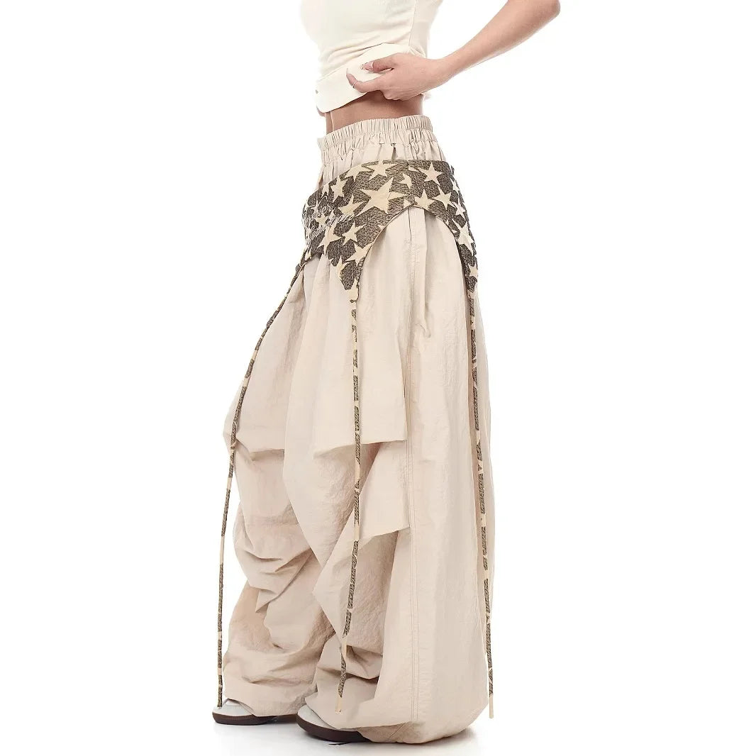 High Street Wide-Leg Drapey Tie Pants for Women