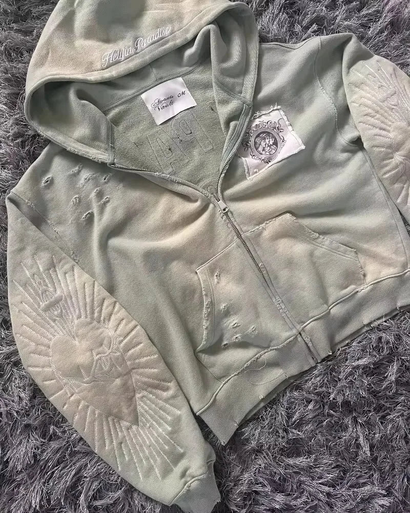 Harajuku Retro Gothic Zipper Sweater