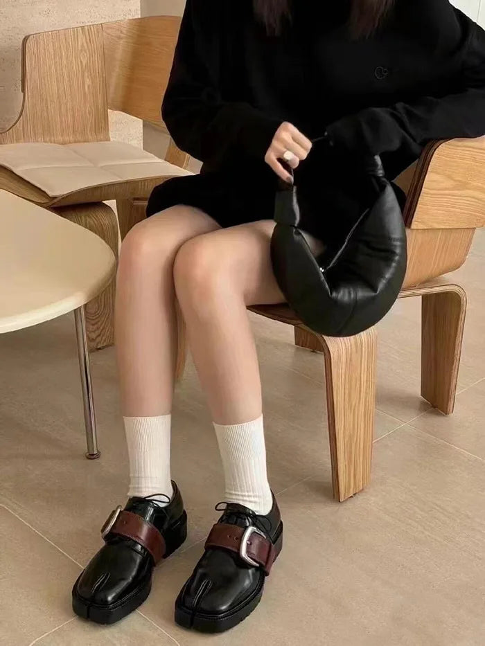 2025 British Style Split-Toe Shoes – Unisex Platform Heightening Loafers