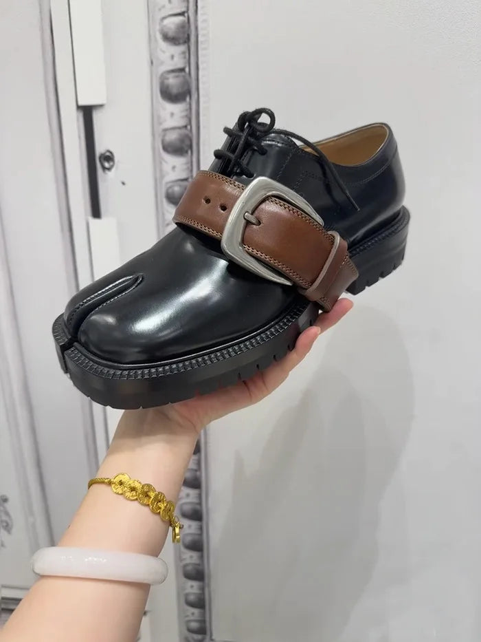 2025 British Style Split-Toe Shoes – Unisex Platform Heightening Loafers