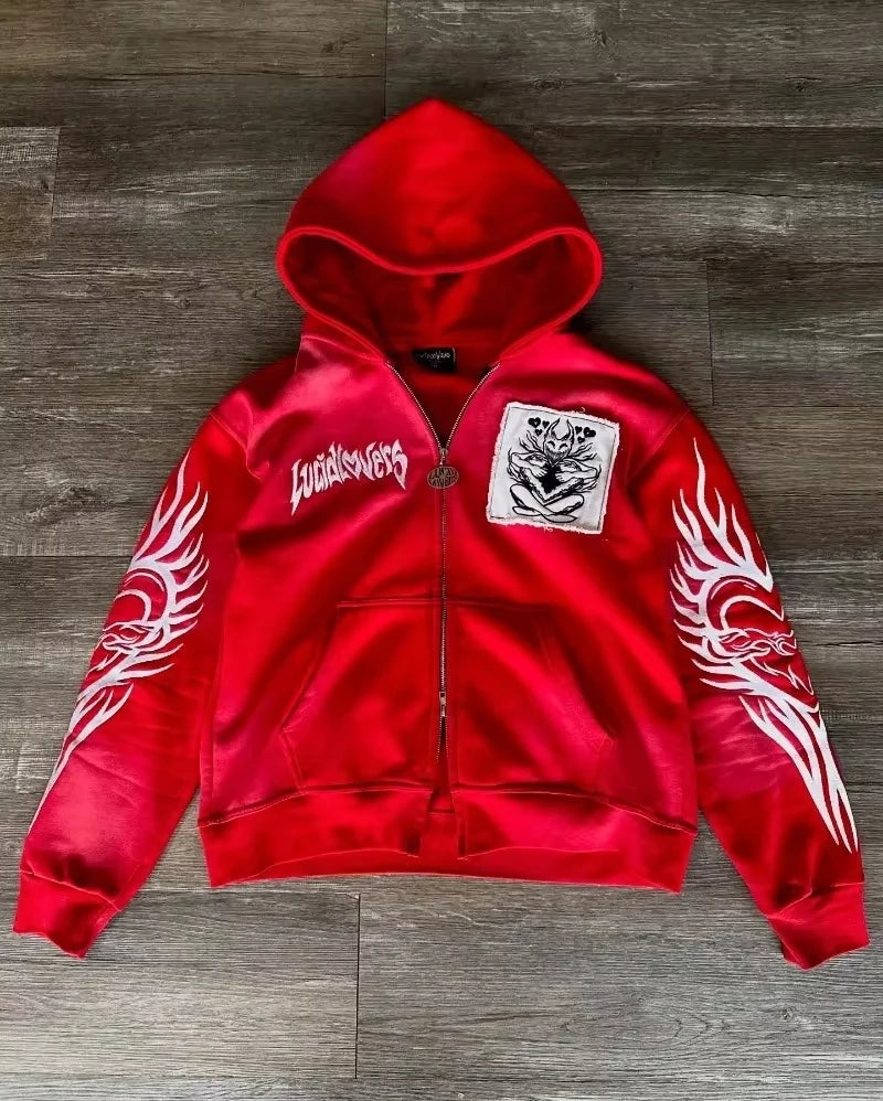 Harajuku Retro Gothic Zipper Sweater