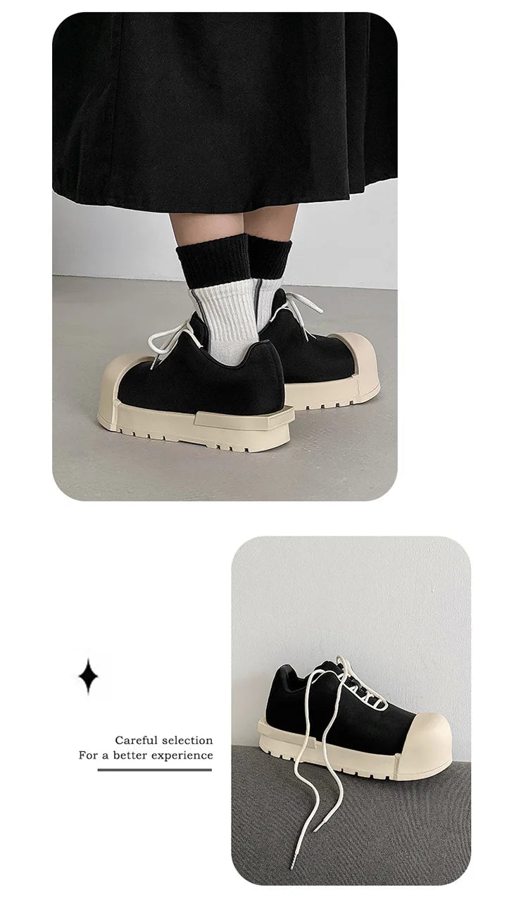 Big-Head Canvas Sneakers – Thick Sole Heightening Casual Sports Shoes Unisex