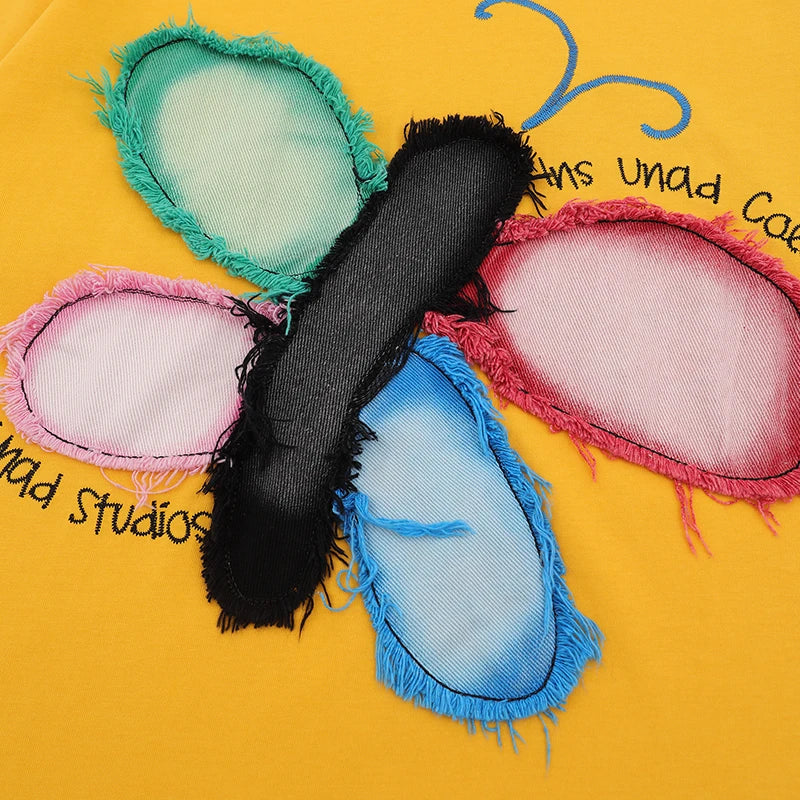 Men’s Oversized Hip Hop Butterfly Graphic Tee