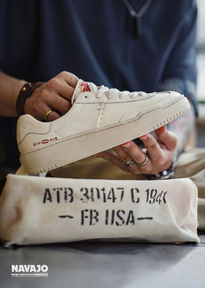 Maden Patchwork Navajo Sneakers – Men’s Chunky Sole Embroidered Casual Shoes