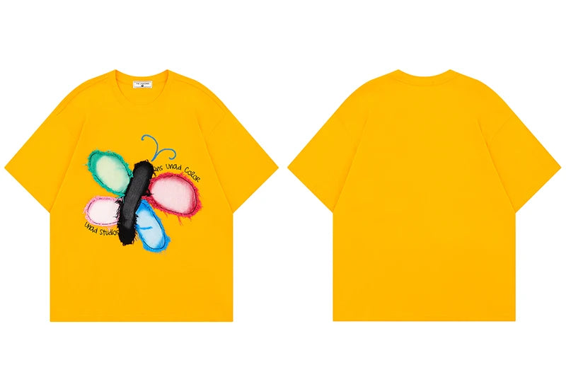 Men’s Oversized Hip Hop Butterfly Graphic Tee