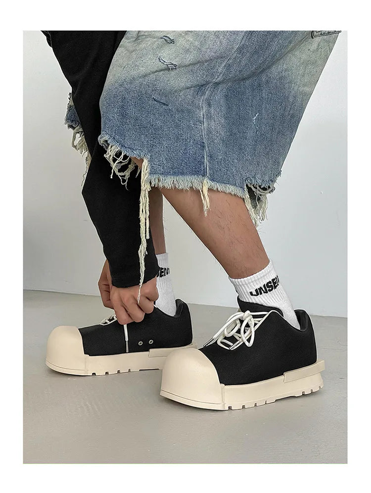 Big-Head Canvas Sneakers – Thick Sole Heightening Casual Sports Shoes Unisex