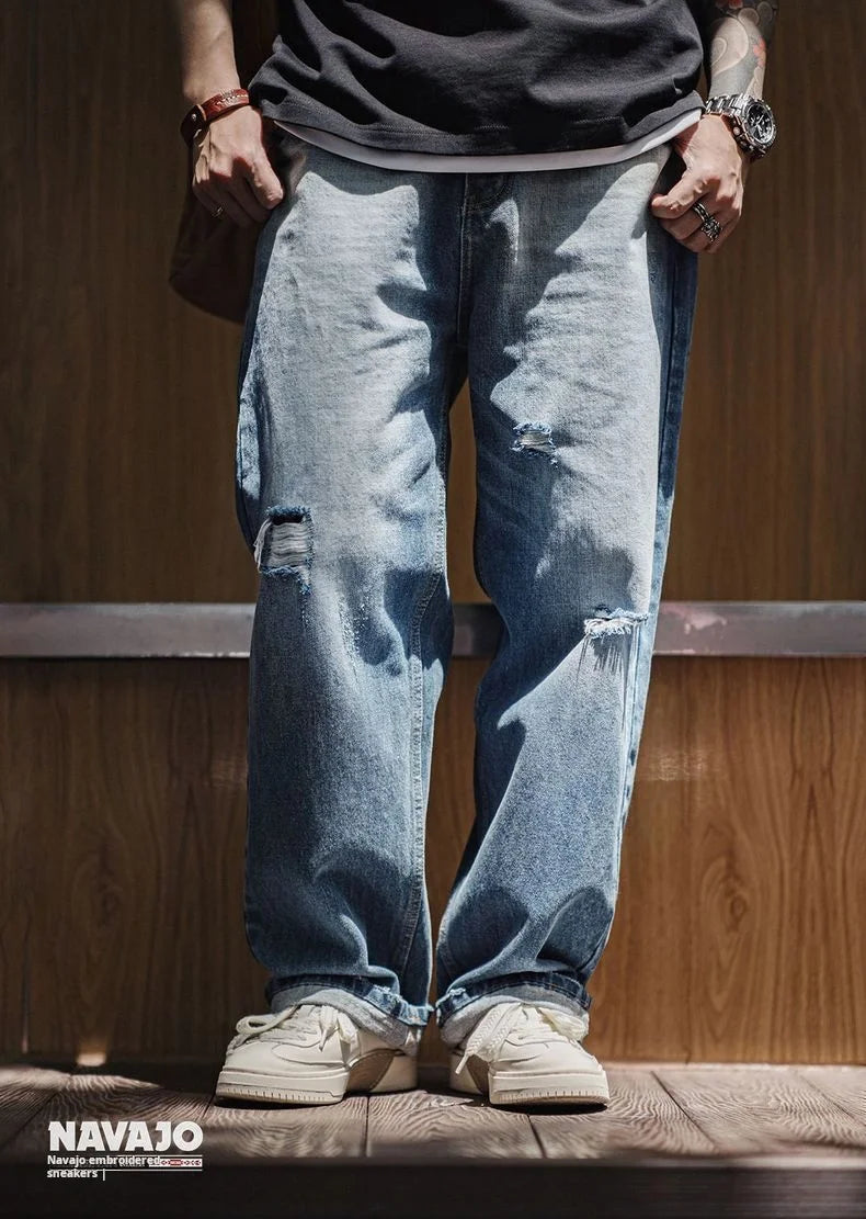 Maden Patchwork Navajo Sneakers – Men’s Chunky Sole Embroidered Casual Shoes