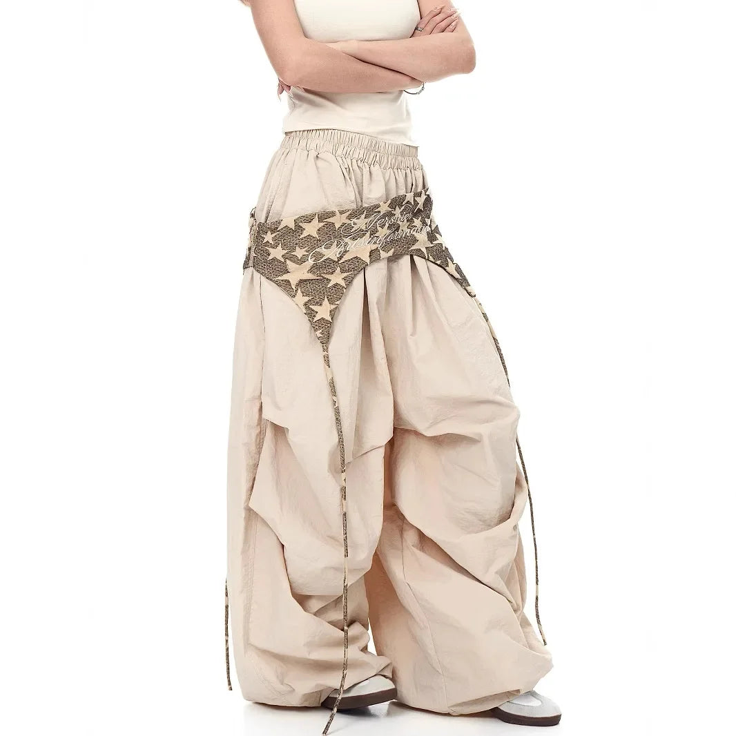 High Street Wide-Leg Drapey Tie Pants for Women