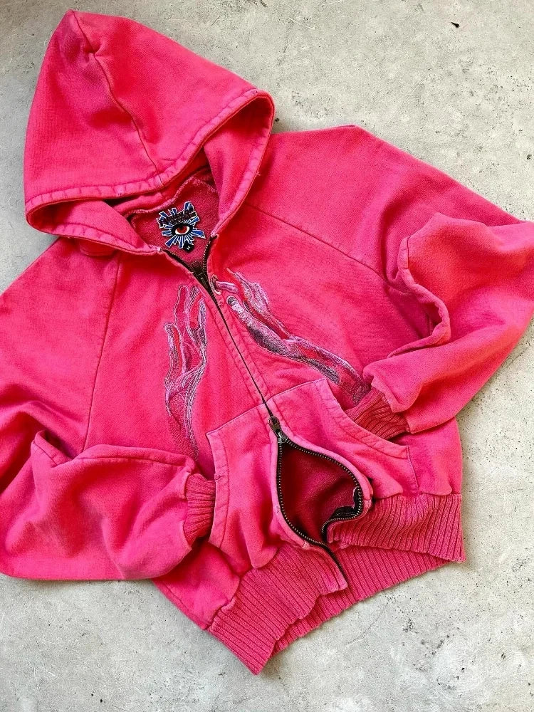 Harajuku Retro Gothic Zipper Sweater