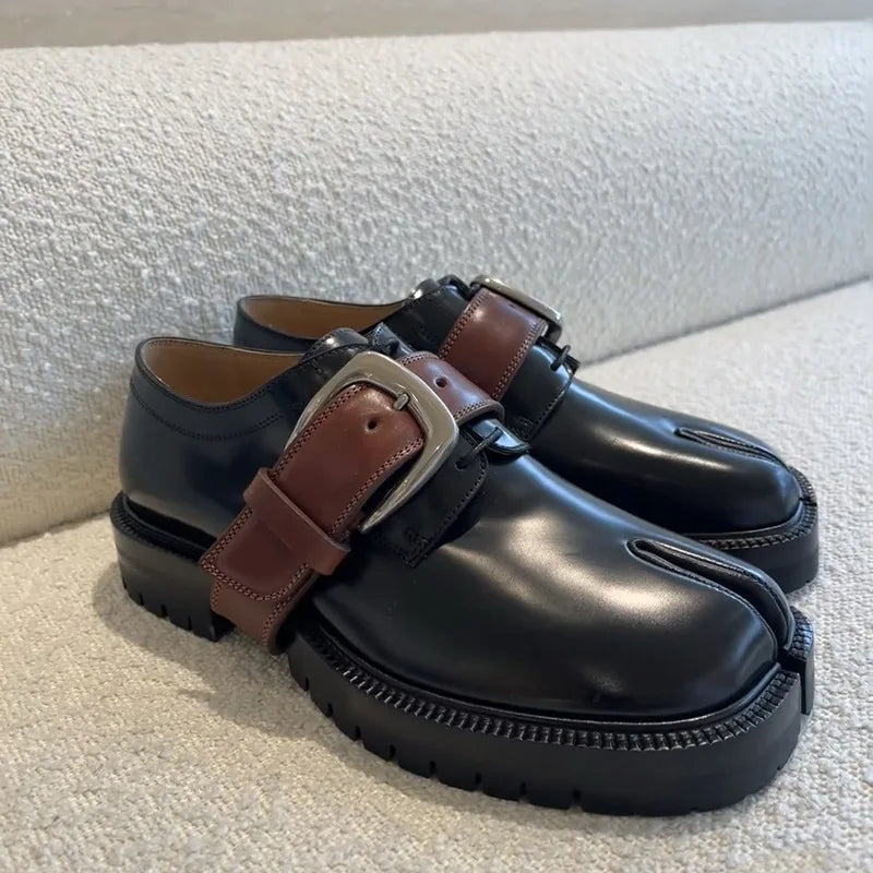 2025 British Style Split-Toe Shoes – Unisex Platform Heightening Loafers