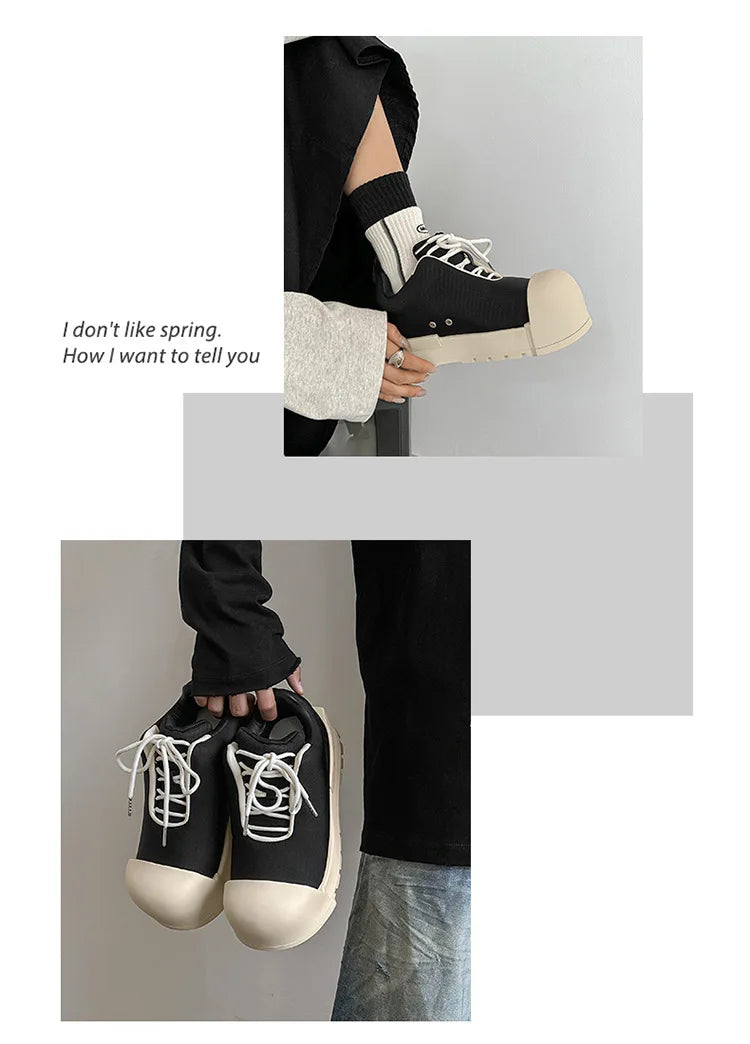 Big-Head Canvas Sneakers – Thick Sole Heightening Casual Sports Shoes Unisex