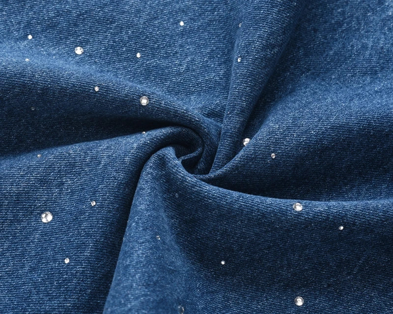 Y2K Rhinestone Arc Wide Baggy Jeans for Teens