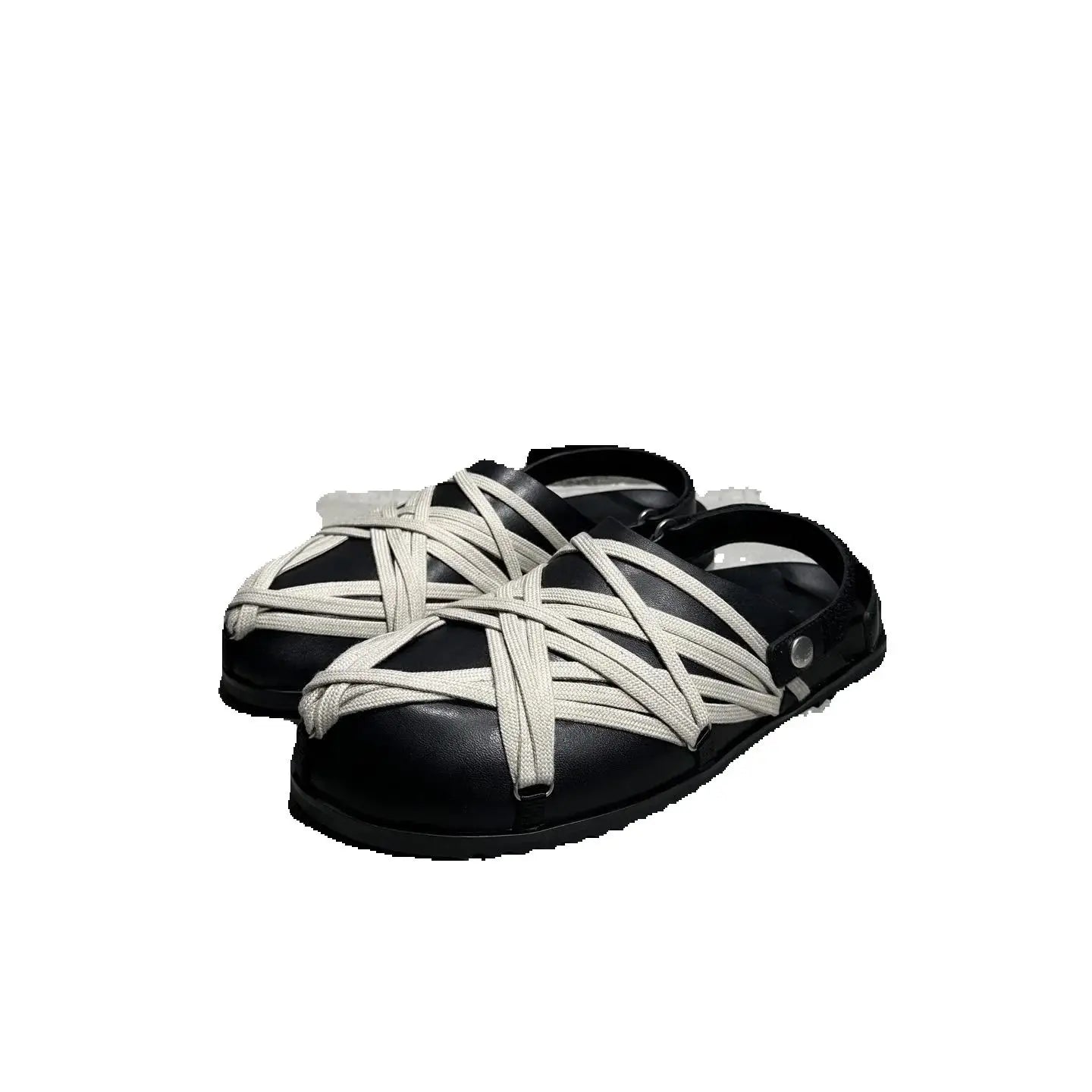 Unisex Cow Leather Sandals – Lace-Up Designer Summer Trainers