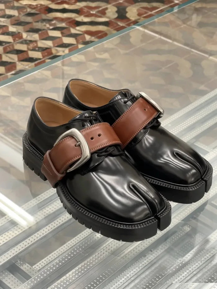 2025 British Style Split-Toe Shoes – Unisex Platform Heightening Loafers