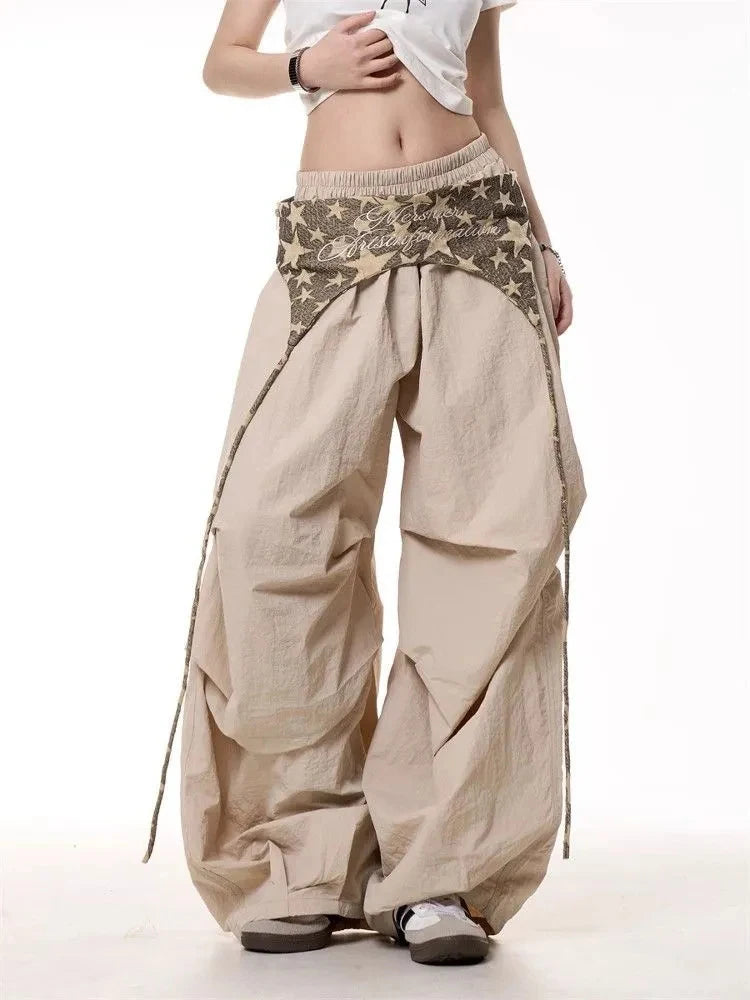 Y2K Patchwork Cargo Pants for Women