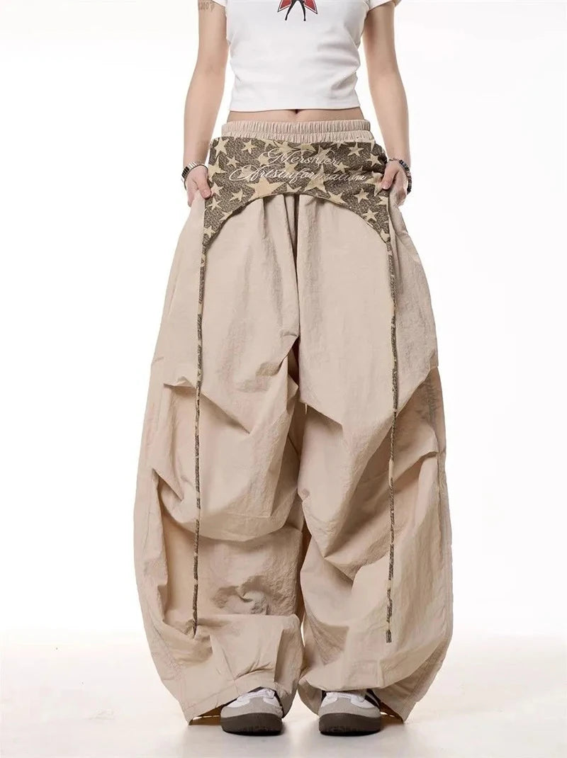 Y2K Patchwork Cargo Pants for Women