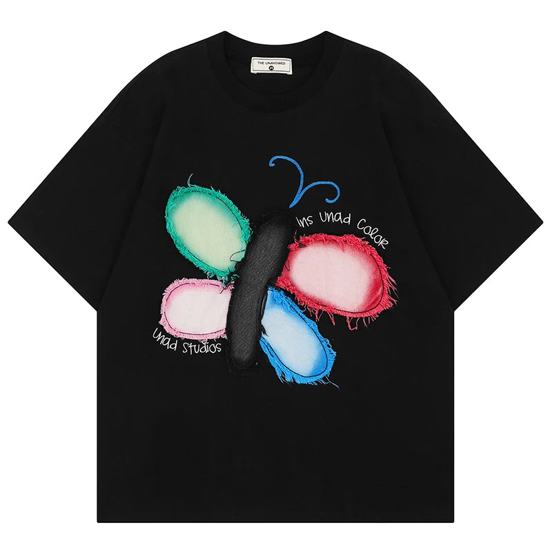 Men’s Oversized Hip Hop Butterfly Graphic Tee