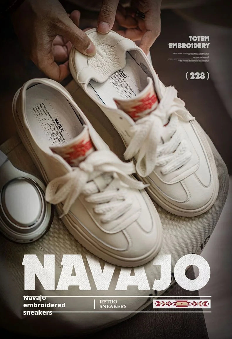 Maden Patchwork Navajo Sneakers – Men’s Chunky Sole Embroidered Casual Shoes
