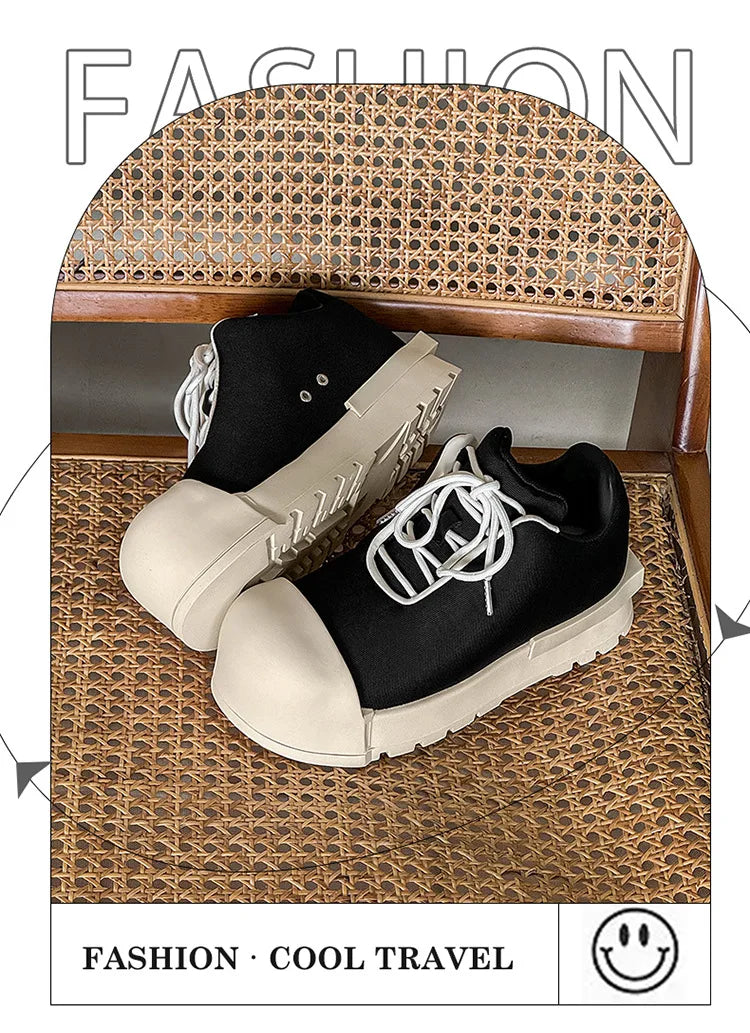Big-Head Canvas Sneakers – Thick Sole Heightening Casual Sports Shoes Unisex