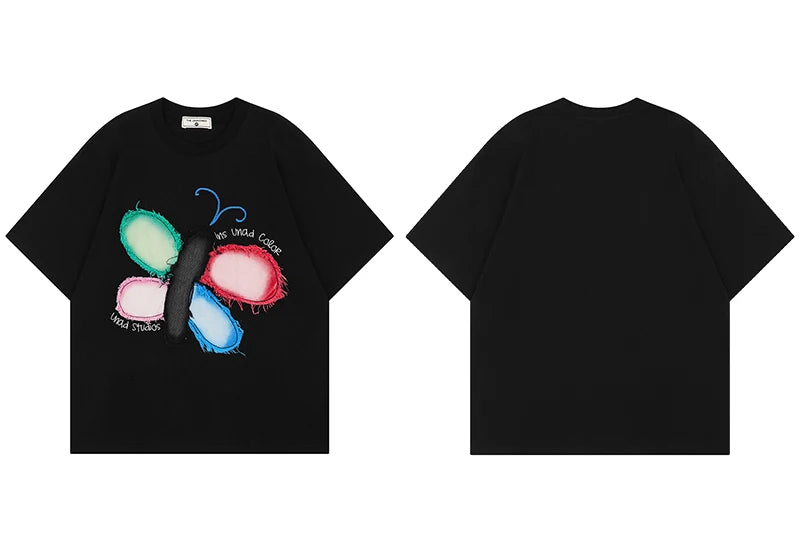 Men’s Oversized Hip Hop Butterfly Graphic Tee