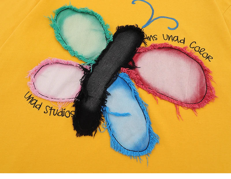 Men’s Oversized Hip Hop Butterfly Graphic Tee