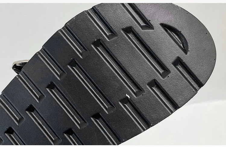 Women’s Punk Platform Leather Mules – Rivet Slip-On Slides