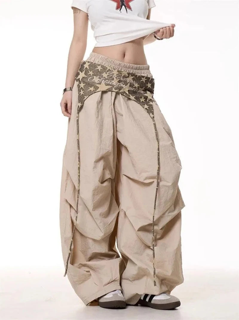 Y2K Patchwork Cargo Pants for Women