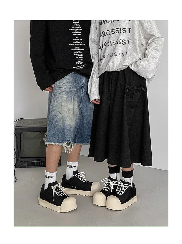 Big-Head Canvas Sneakers – Thick Sole Heightening Casual Sports Shoes Unisex