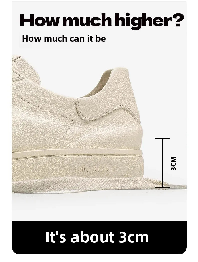 2024 Men’s Vintage White Leather Casual Low-Top Shoes – Breathable & Trendy