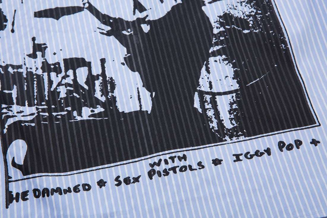 Omirad Punk Print Layered Stripe Shirt