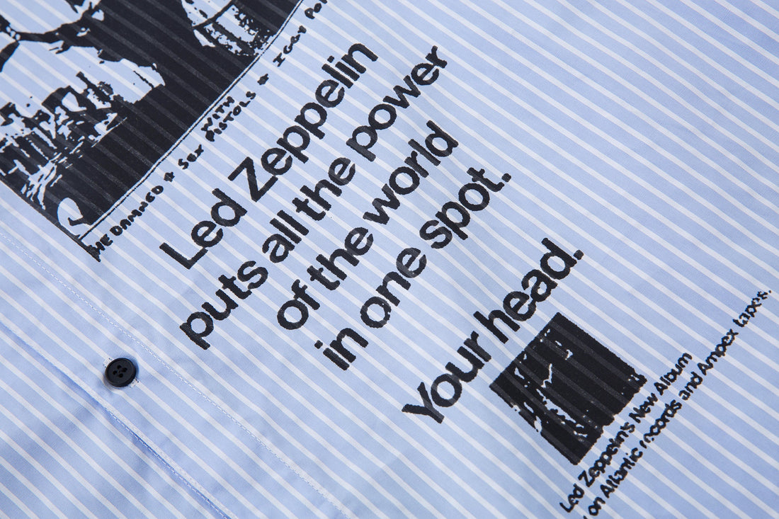 Omirad Punk Print Layered Stripe Shirt