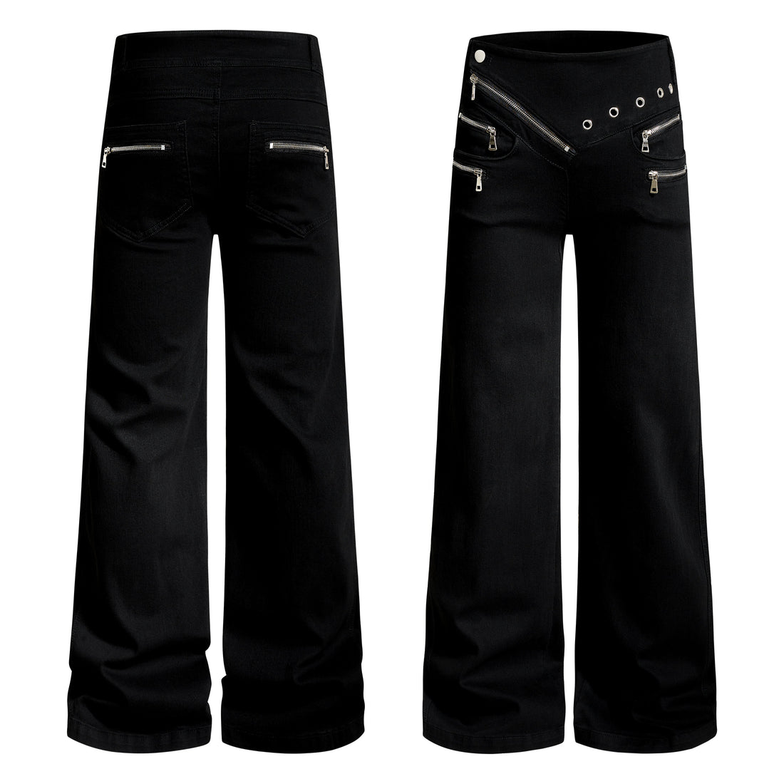 Omirad Zipper Detail Flared Pants