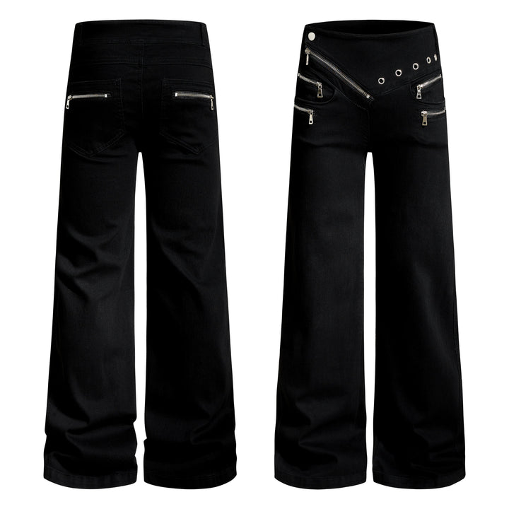 Omirad Zipper Detail Flared Pants