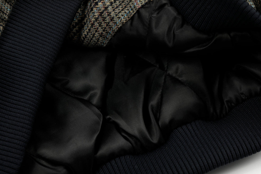 Omirad Vintage Check Wool Blend Bomber Jacket