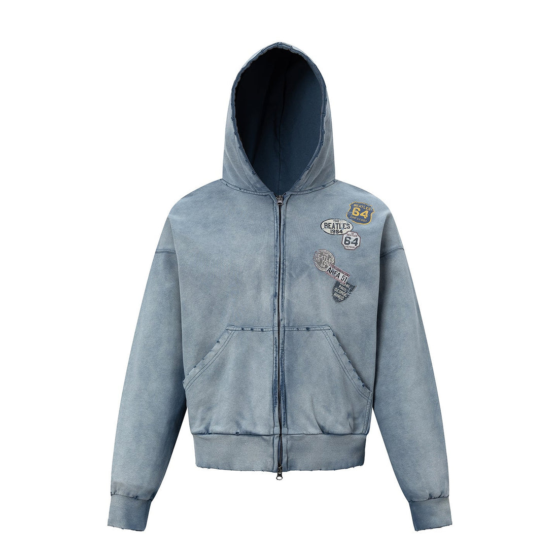 Omirad Vintage Patch Zip-Up Hoodie