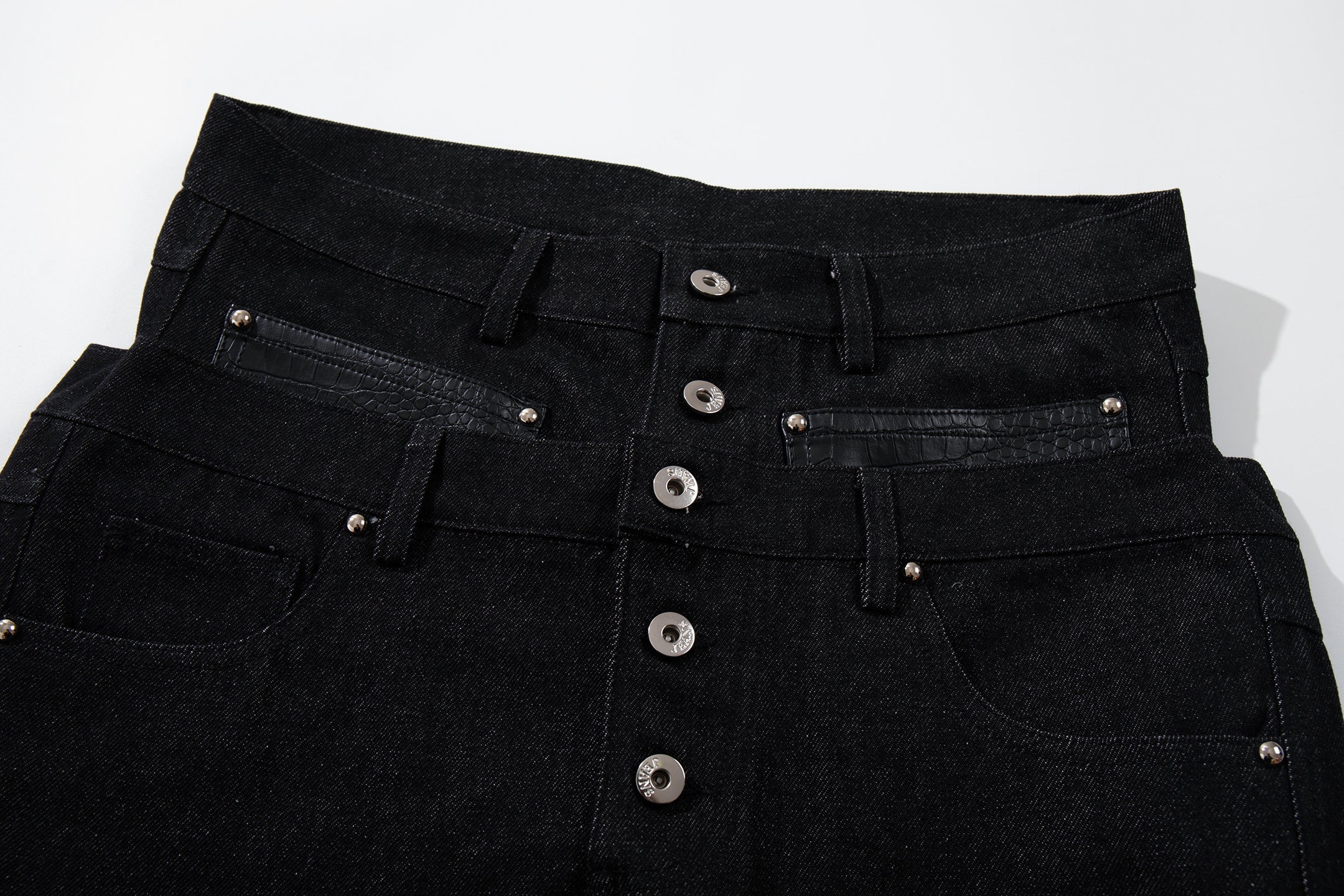 Omirad Wide Leg Button Fly Denim Pants