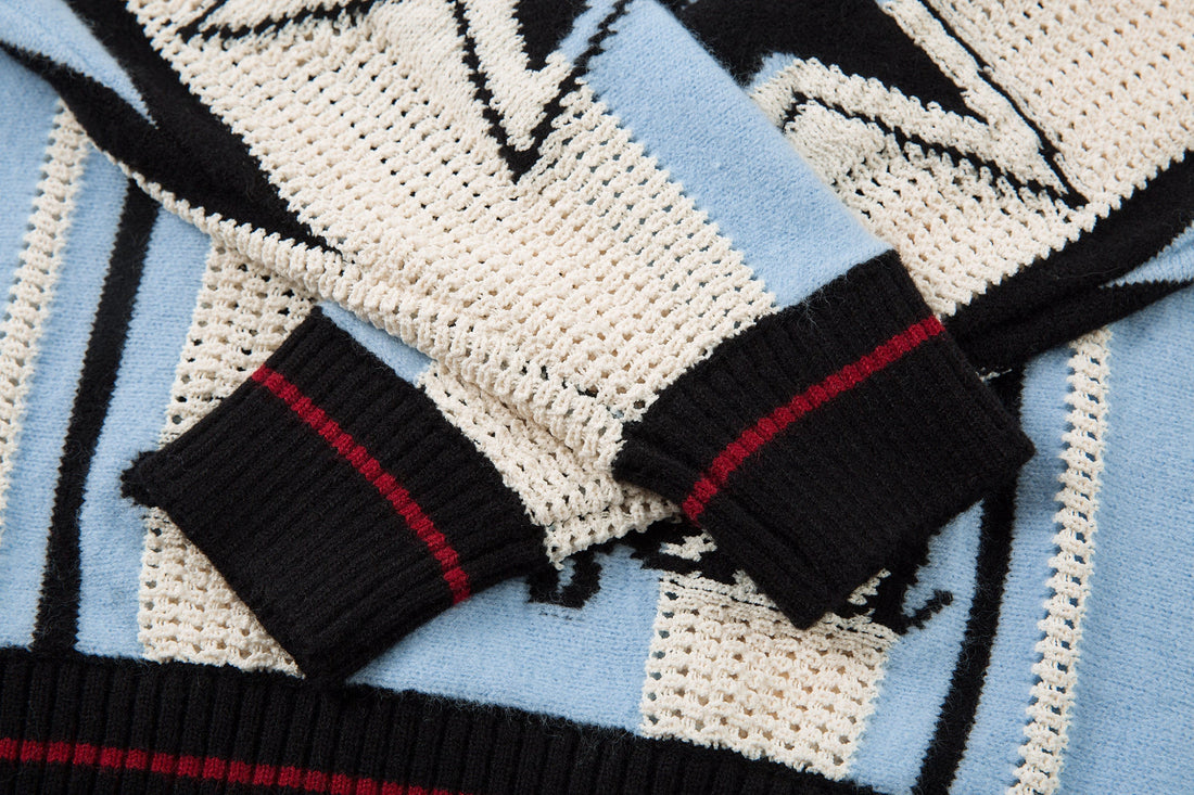 Omirad Varsity Stripe Knit Sweater