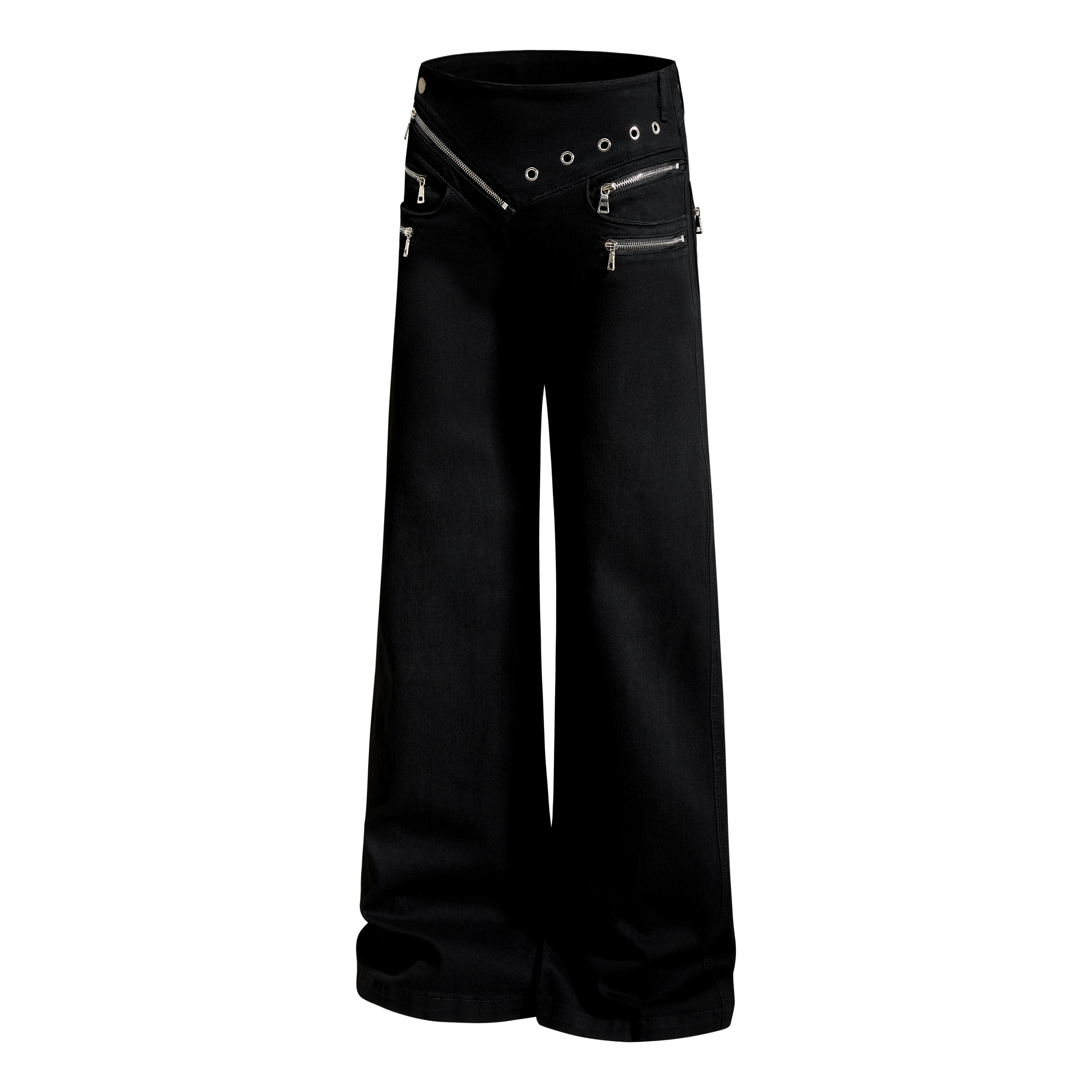 Omirad Zipper Detail Flared Pants