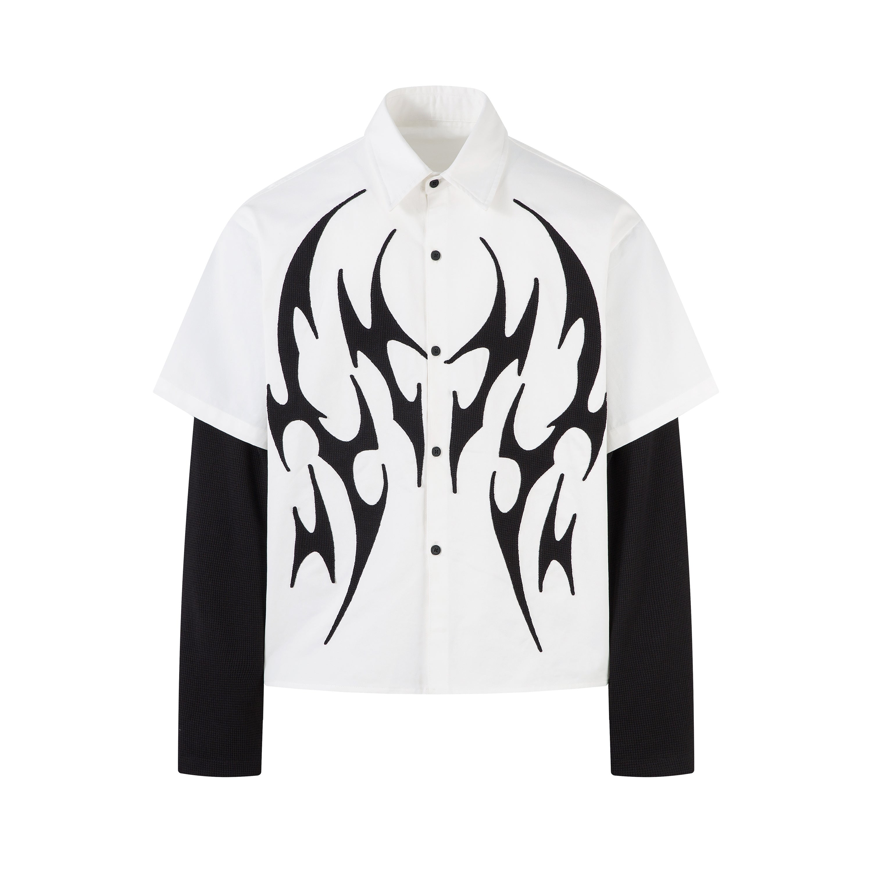 Omirad Tribal Flame Layered Shirt