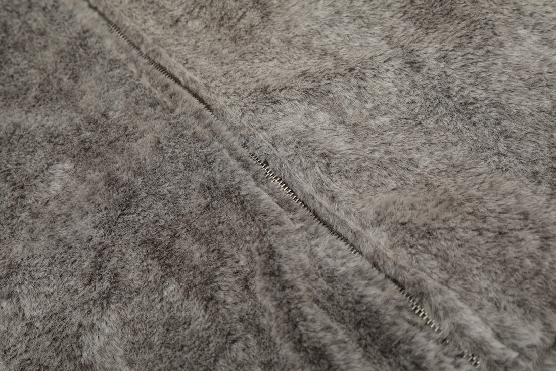 Omirad Wool Blend Fleece Hooded Bomber Jacket