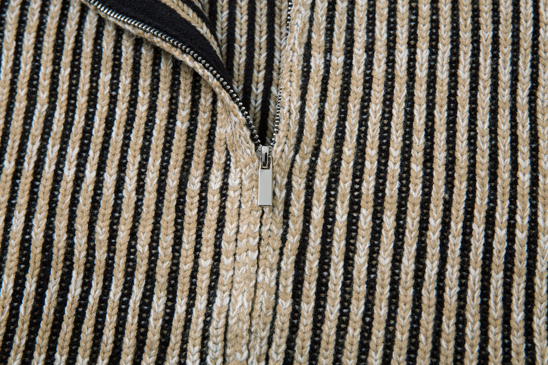 Omirad Striped Textured Zip Jacket